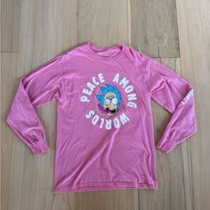 Rick & Morty Pink Long Sleeve Tee Shirt Size Small